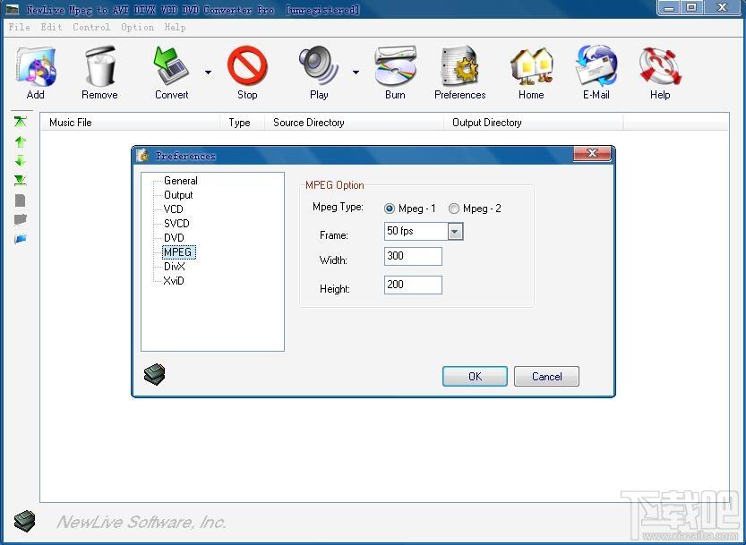 NewLive Mpeg to AVI DIVX VCD DVD Converter Pro,mpeg视频转换器,mpeg视频转换